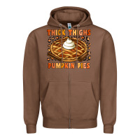 Chestnut Thick Thighs Pumpkin Pies Zipper Hoodie - Artiststas