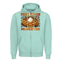 Seafoam Thick Thighs Pumpkin Pies Zipper Hoodie - Artiststas