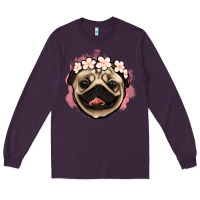 Plum pug floral Long Sleeve Tee - Jasminsmagicworld