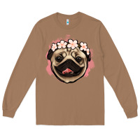 Toasted Coconut pug floral Long Sleeve Tee - Jasminsmagicworld