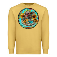Antique Gold rattlesnake and sunflower Premium Sweatshirt - BarkalooDesign
