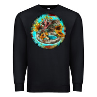Black rattlesnake and sunflower Premium Sweatshirt - BarkalooDesign
