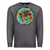 Charcoal Heather rattlesnake and sunflower Premium Sweatshirt - BarkalooDesign