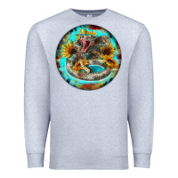 Heather Grey rattlesnake and sunflower Premium Sweatshirt - BarkalooDesign
