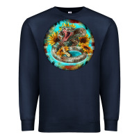 Navy rattlesnake and sunflower Premium Sweatshirt - BarkalooDesign