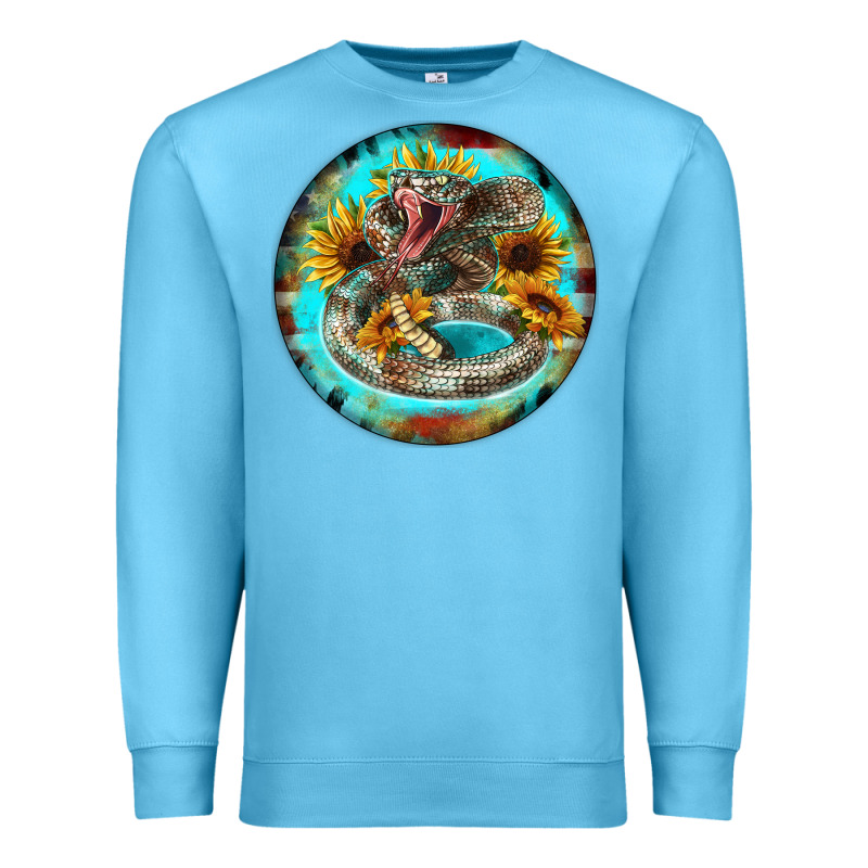Rattlesnake And Sunflower Premium Sweatshirt by BarkalooDesign | Teevron