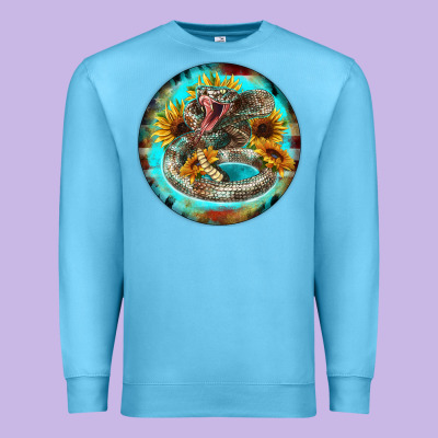 Rattlesnake And Sunflower Premium Sweatshirt Designed By Barkaloodesign
