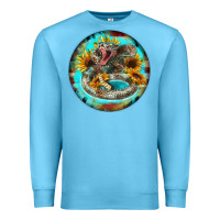 Ocean Blue rattlesnake and sunflower Premium Sweatshirt - BarkalooDesign