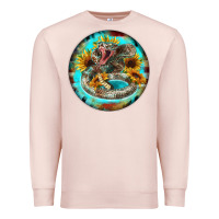 Pale Pink rattlesnake and sunflower Premium Sweatshirt - BarkalooDesign