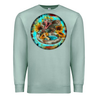 Seafoam rattlesnake and sunflower Premium Sweatshirt - BarkalooDesign