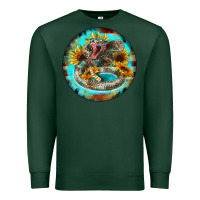 Sports Green rattlesnake and sunflower Premium Sweatshirt - BarkalooDesign