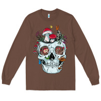 Chestnut halloween skull collector mushrooms flowers and butterflies sweatshirt Long Sleeve Tee - trangStudio