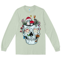 Matcha halloween skull collector mushrooms flowers and butterflies sweatshirt Long Sleeve Tee - trangStudio