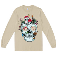 Mushroom halloween skull collector mushrooms flowers and butterflies sweatshirt Long Sleeve Tee - trangStudio