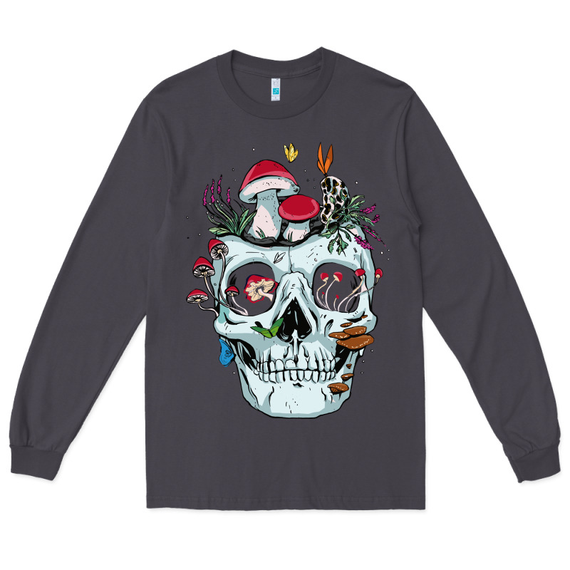 Halloween Skull Collector Mushrooms Flowers And Butterflies Sweatshirt Long Sleeve Tee by trangStudio | Teevron