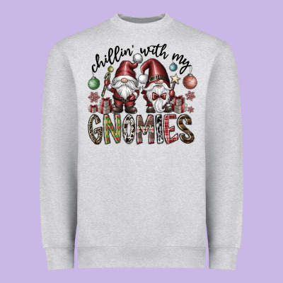 Chillin With My Gnomies Heavyweight Sweatshirt Designed By Cowhidedigitalart