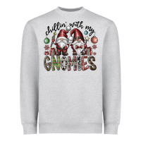 Heather Grey Chillin With My Gnomies Heavyweight Sweatshirt - CowhideDigitalArt