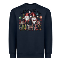 Navy Chillin With My Gnomies Heavyweight Sweatshirt - CowhideDigitalArt