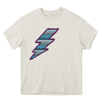 Cream Purple Border Aztec Pattern Lightning Heavy Core Tee - Bettercallsaul
