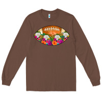 Chestnut American Football Floral Long Sleeve Tee - CowCowDesign
