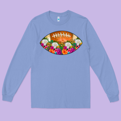 American Football Floral Long Sleeve Tee Designed By Cowcowdesign