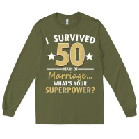 Army Green 50 years of marriage superpower 50th wedding anniversary Long Sleeve Tee - trangStudio