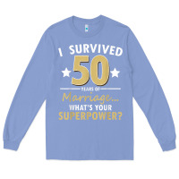 Colony Blue 50 years of marriage superpower 50th wedding anniversary Long Sleeve Tee - trangStudio