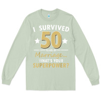 Matcha 50 years of marriage superpower 50th wedding anniversary Long Sleeve Tee - trangStudio