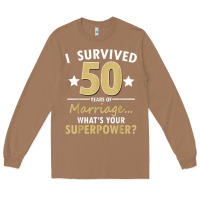 Toasted Coconut 50 years of marriage superpower 50th wedding anniversary Long Sleeve Tee - trangStudio