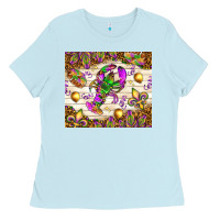 Baby Blue Mardi Gras with crab Ladies Tee - NancyCooperArtShop