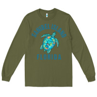 Army Green sanibel island beach design  sea turtle illustration gift pullover hoo Long Sleeve Tee - trangStudio