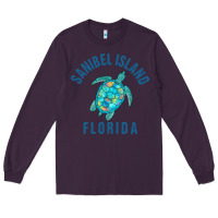 Plum sanibel island beach design  sea turtle illustration gift pullover hoo Long Sleeve Tee - trangStudio