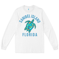 White sanibel island beach design  sea turtle illustration gift pullover hoo Long Sleeve Tee - trangStudio