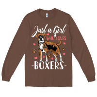 Chestnut Kids Boxer Dog Just A Girl Who Loves Boxers Gift Long Sleeve Tee - trangStudio