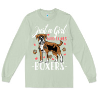 Matcha Kids Boxer Dog Just A Girl Who Loves Boxers Gift Long Sleeve Tee - trangStudio