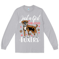 Moon Dust Kids Boxer Dog Just A Girl Who Loves Boxers Gift Long Sleeve Tee - trangStudio