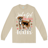 Mushroom Kids Boxer Dog Just A Girl Who Loves Boxers Gift Long Sleeve Tee - trangStudio