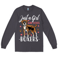 Smoke Kids Boxer Dog Just A Girl Who Loves Boxers Gift Long Sleeve Tee - trangStudio