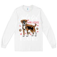 White Kids Boxer Dog Just A Girl Who Loves Boxers Gift Long Sleeve Tee - trangStudio