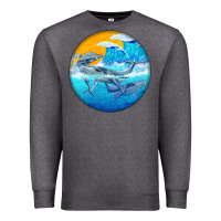 Charcoal Heather humpback whale Premium Sweatshirt - BarkalooDesign