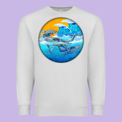 Humpback Whale Premium Sweatshirt Designed By Barkaloodesign