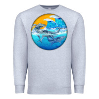 Heather Grey humpback whale Premium Sweatshirt - BarkalooDesign