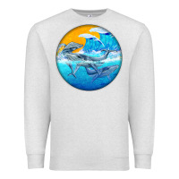 Oatmeal Heather humpback whale Premium Sweatshirt - BarkalooDesign