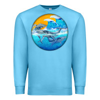 Ocean Blue humpback whale Premium Sweatshirt - BarkalooDesign