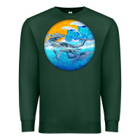 Sports Green humpback whale Premium Sweatshirt - BarkalooDesign