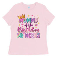 Bubblegum Pink mommy of the birthday princess Ladies Tee - NancyCooperArtShop