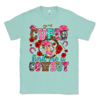 Seafoam Cupid find me a cowboy Valentine's Day Classic Tee - HowdyJamesFarm