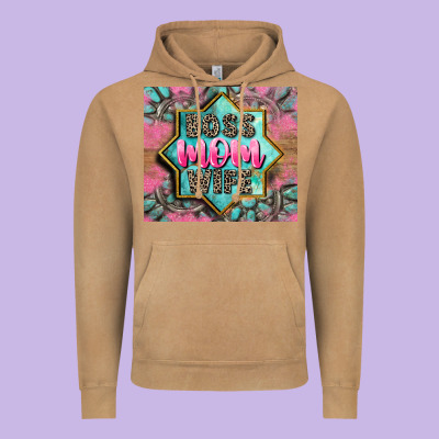 Boss Mom Wife Vintage Hoodie Designed By Cowgirlartshop
