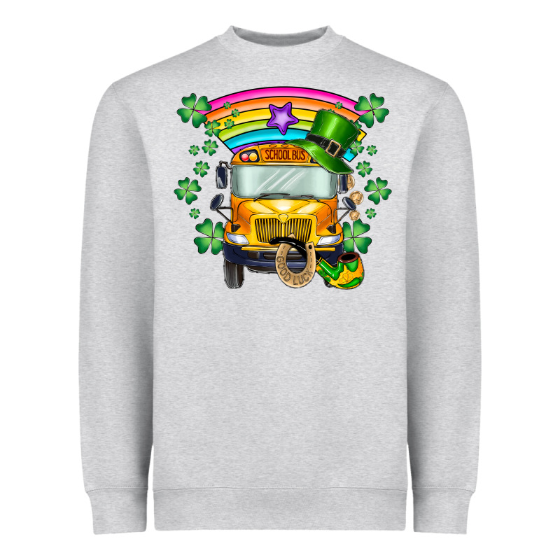 St. Patricks Day School Bus Heavyweight Sweatshirt by SublimationCraftShop | Teevron