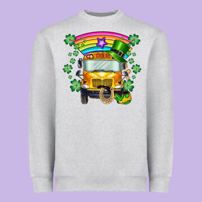 St. Patricks Day School Bus Heavyweight Sweatshirt Designed By Sublimationcraftshop